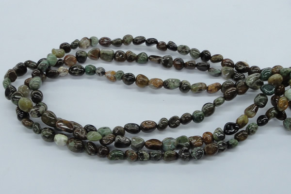 CNG201 15.5 inches 8*10mm nuggets rainbow agate gemstone beads
