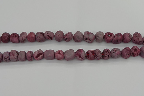 CNG2014 15.5 inches 8*10mm - 10*14mm nuggets plated druzy agate beads