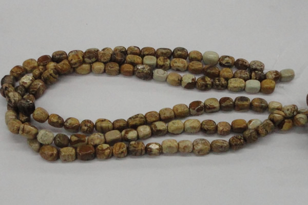 CNG208 15.5 inches 8*10mm nuggets picture jasper gemstone beads