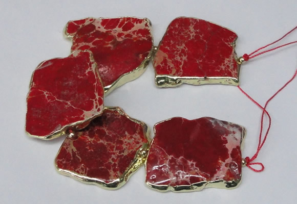 CNG2121 8 inches 30*45mm - 40*48mm freeform sea sediment jasper beads