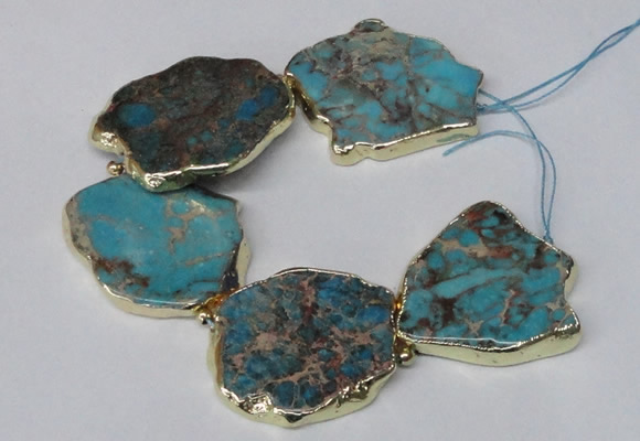 CNG2122 8 inches 30*45mm - 40*48mm freeform sea sediment jasper beads