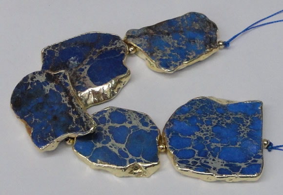 CNG2123 8 inches 30*45mm - 40*48mm freeform sea sediment jasper beads