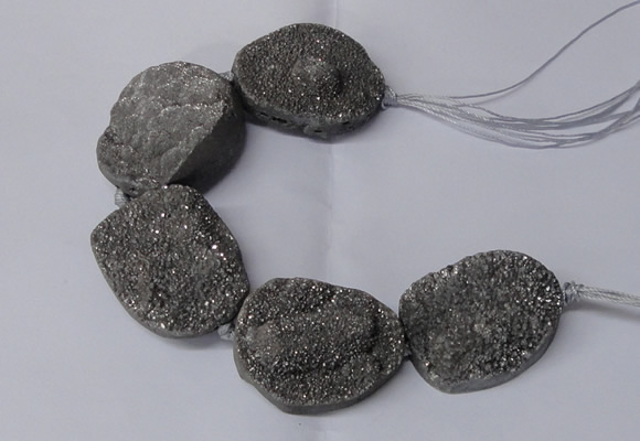 CNG2171 7.5 inches 25*35mm - 35*40mm freeform druzy agate beads