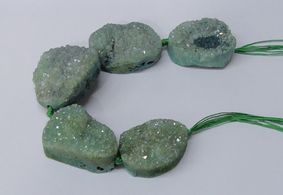 CNG2174 7.5 inches 25*35mm - 35*40mm freeform druzy agate beads