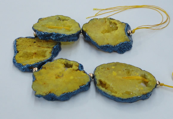 CNG2356 7.5 inches 40*50mm - 55*60mm freeform druzy agate beads