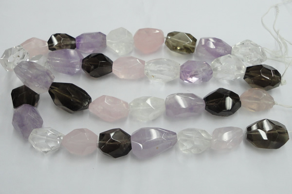 CNG236 15.5 inches 15*22mm – 18*25mm faceted nuggets mixed quartz beads