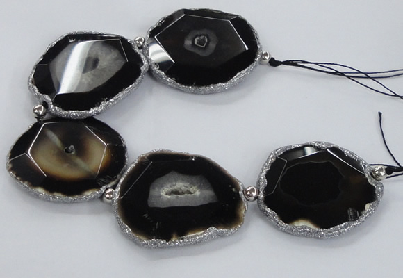 CNG2375 7.5 inches 40*45mm - 45*50mm freeform agate gemstone beads