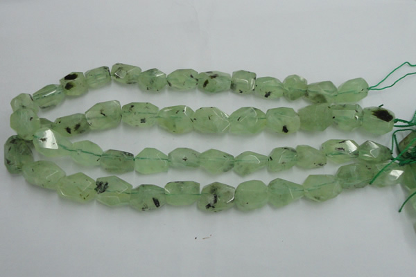 CNG241 10*12mm - 15*16mm faceted nuggets green rutilated quartz beads