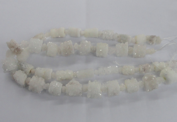 CNG2434 15.5 inches 12*14mm - 15*18mm tube druzy quartz beads