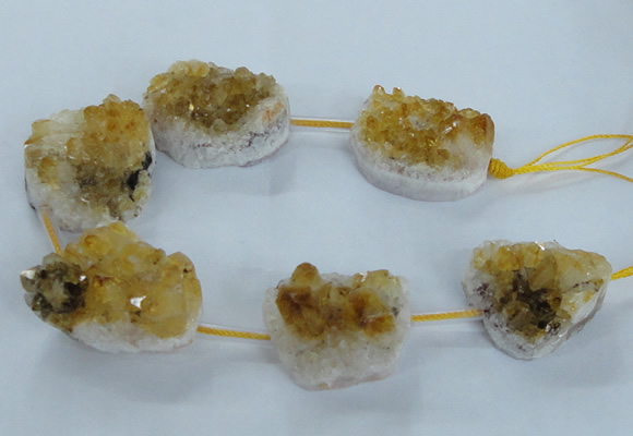 CNG2436 15.5 inches 20*25mm - 30*35mm nuggets druzy citrine beads