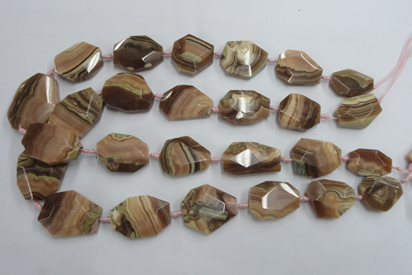CNG244 18*25mm - 25*32mm faceted nuggets Argentina rhodochrosite beads