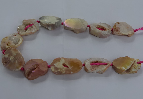 CNG2801 15.5 inches 25*30mm - 30*40mm freeform druzy agate beads