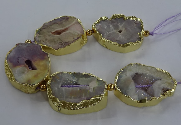 CNG2866 8 inches 35*40mm - 40*50mm freeform druzy agate beads