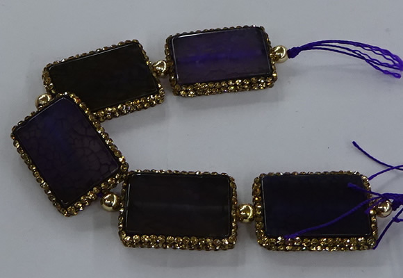 CNG2872 7.5 inches 25*35mm rectangle agate gemstone beads wholesale