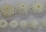 CNG2934 15.5 inches 8*10mm - 15*18mm freeform plated druzy agate beads