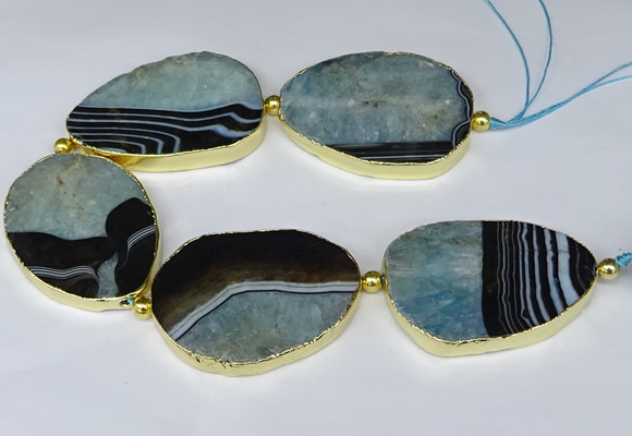 CNG3039 7.5 inches 35*45mm - 40*55mm freeform druzy agate beads