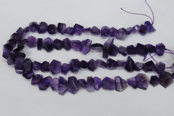 CNG307 15.5 inches 10*15mm faceted nuggets amethyst gemstone beads
