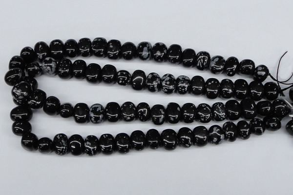 CNG31 15.5 inches 11*15mm nuggets snowflake obsidian gemstone beads