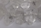 CNG3197 10*20mm - 15*30mm faceted nuggets white crystal beads