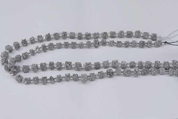 CNG3324 15.5 inches 4*6mm - 8*10mm nuggets plated druzy agate beads