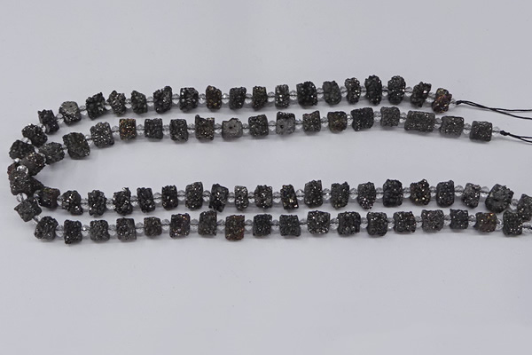 CNG3330 15.5 inches 4*6mm - 8*10mm nuggets plated druzy agate beads