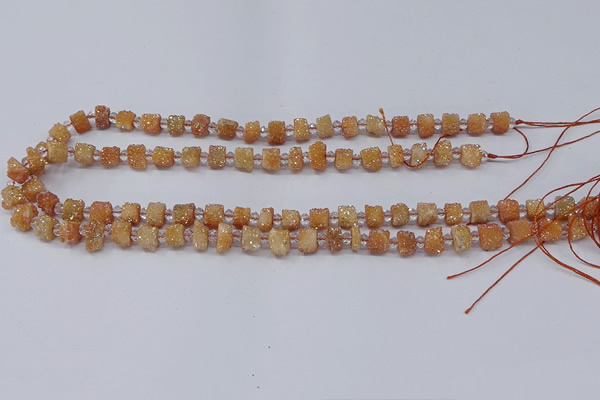 CNG3334 15.5 inches 6*8mm - 10*14mm nuggets plated druzy agate beads