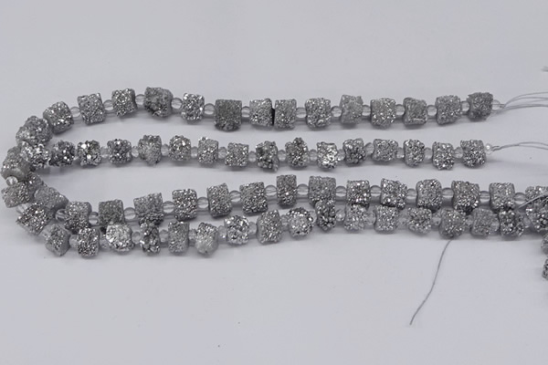 CNG3336 15.5 inches 6*8mm - 10*14mm nuggets plated druzy agate beads