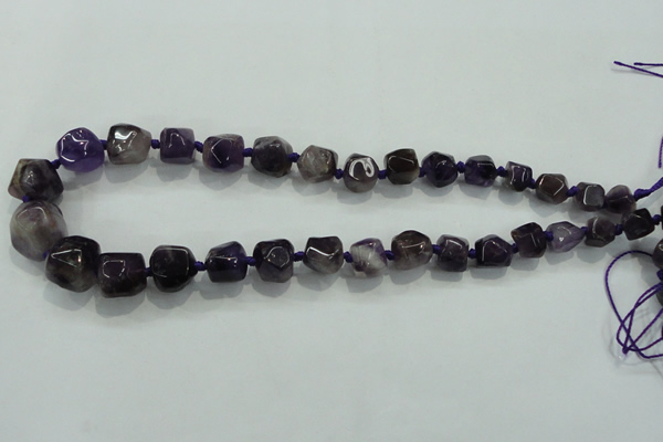CNG337 15.5 inches 8*10mm - 15*18mm faceted nuggets amethyst beads
