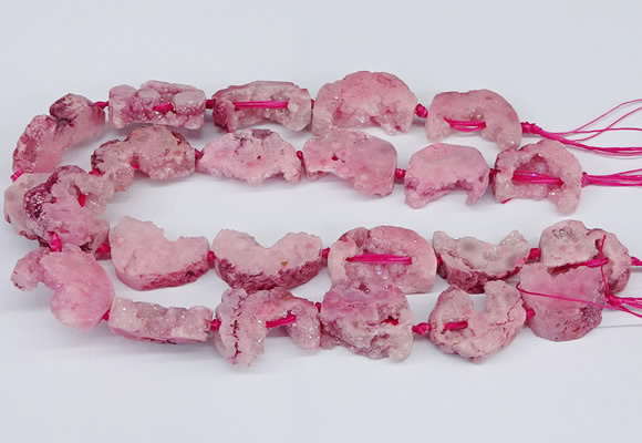 CNG3376 20*30mm - 30*45mm freeform plated druzy agate beads