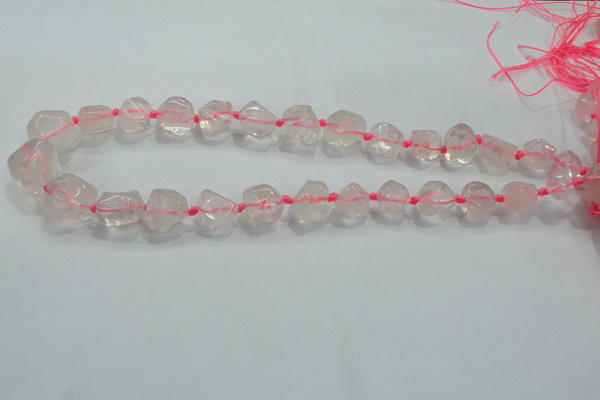 CNG339 15.5 inches 8*10mm - 15*18mm faceted nuggets rose quartz beads