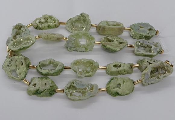 CNG3415 15.5 inches 18*25mm - 30*35mm freeform plated druzy agate beads