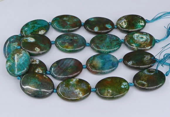 CNG3453 15.5 inches 30*40mm oval dragon veins agate beads