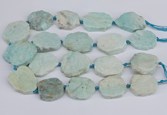 CNG3470 15.5 inches 30*35mm - 35*45mm freeform amazonite beads