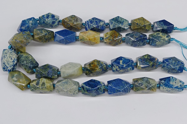 CNG3522 15.5 inches 15*25mm faceted nuggets fossil coral beads