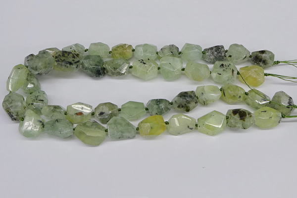 CNG3532 15.5 inches 12*16mm - 13*18mm faceted nuggets prehnite beads