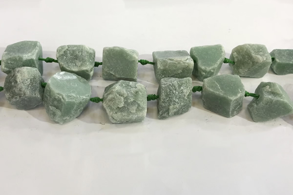 CNG3565 18*20mm - 25*30mm nuggets rough green aventurine beads