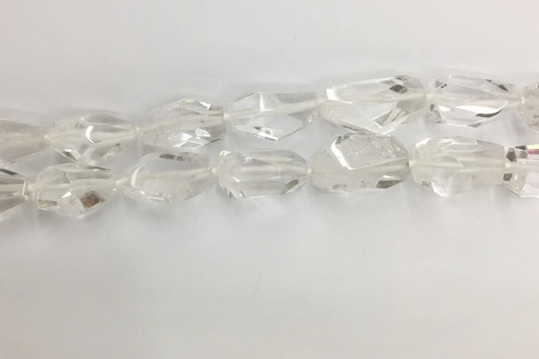 CNG3593 15*25mm - 20*35mm faceted nuggets white crystal beads