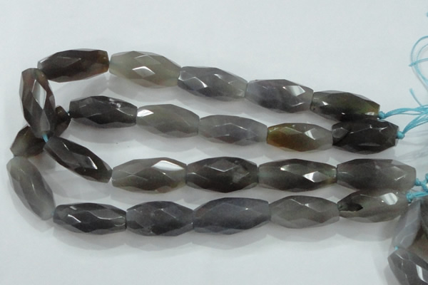 CNG373 15.5 inches 20*35mm faceted nuggets grey agate beads
