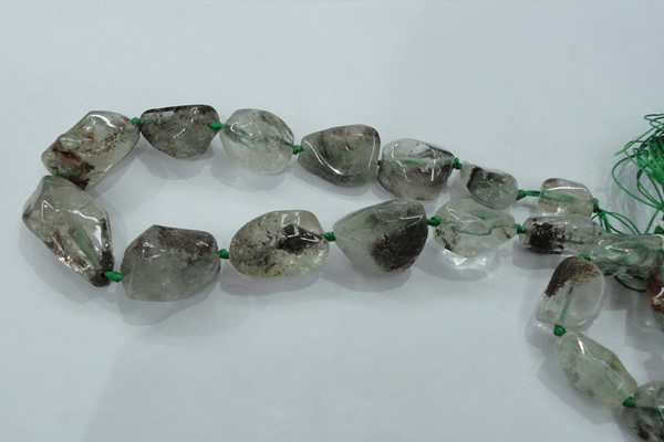 CNG418 15.5 inches 15*18mm - 25*38mm nuggets green-phantom beads