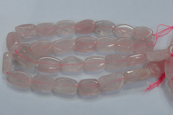 CNG450 15.5 inches 15*22mm faceted nuggets rose quartz beads