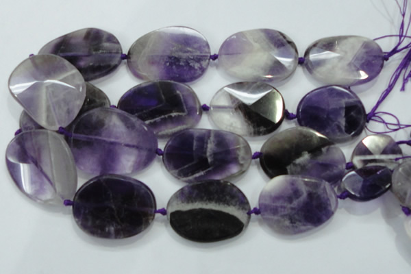 CNG485 20*30mm - 35*45mm twisted & faceted nuggets amethyst beads