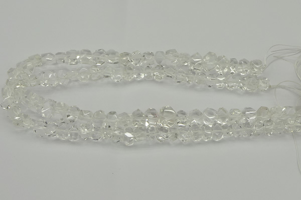 CNG5022 15.5 inches 6*8mm - 10*14mm faceted nuggets white crystal beads