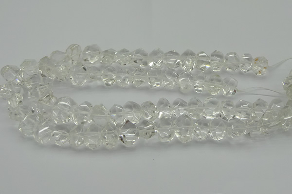 CNG5023 15.5 inches 10*14mm - 13*18mm faceted nuggets white crystal beads