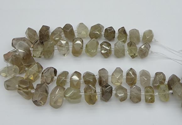 CNG5213 15.5 inches 12*16mm - 15*20mm faceted nuggets smoky quartz beads