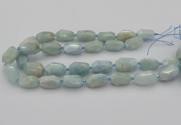 CNG5228 15.5 inches 12*16mm - 15*25mm faceted nuggets aquamarine beads