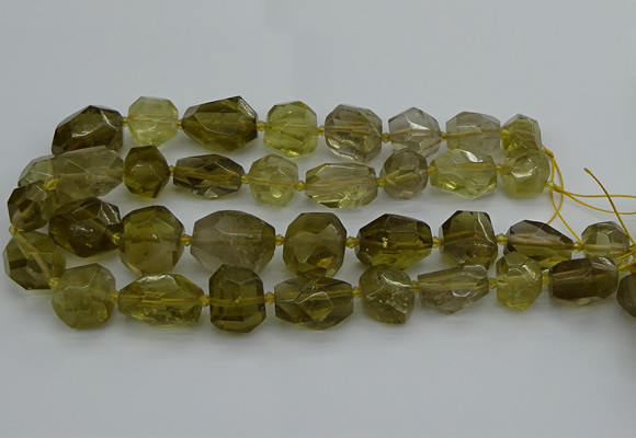 CNG5281 15.5 inches 12*16mm - 18*25mm faceted nuggets lemon quartz beads