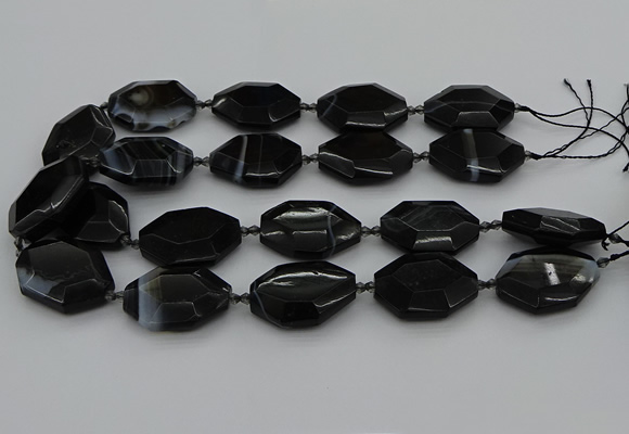 CNG5350 15.5 inches 25*35mm - 30*40mm faceted freeform agate beads