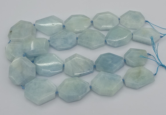 CNG5375 15.5 inches 20*30mm - 35*45mm faceted freeform aquamarine beads