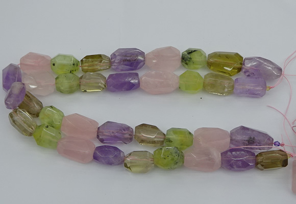 CNG5393 15.5 inches 12*16mm - 15*25mm faceted nuggets mixed quartz beads