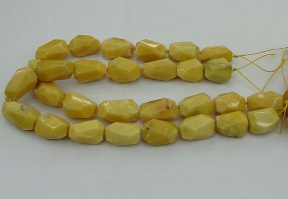 CNG5394 15.5 inches 12*16mm - 15*25mm faceted nuggets yellow jade beads